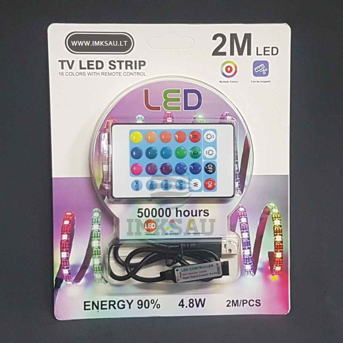 LED JUOSTELĖ RGB USB 2M