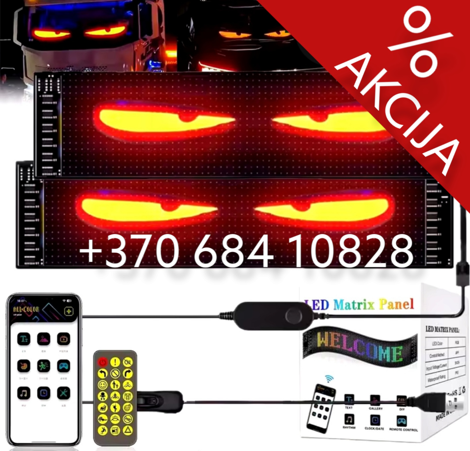 LED VELNIO AKYS švieslentė